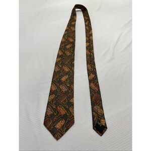 Longchamp Dark Green Equestrian Silk Necktie Tie